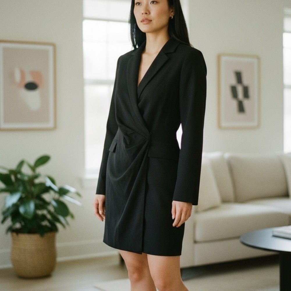 Elegant Black Blazer Dress